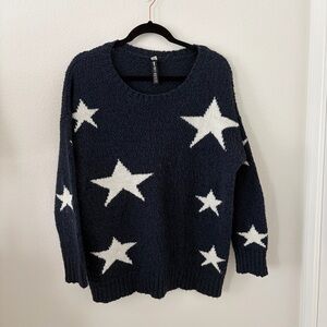 EUC Design Lab Navy Oversized Sweater with Stars, size: M